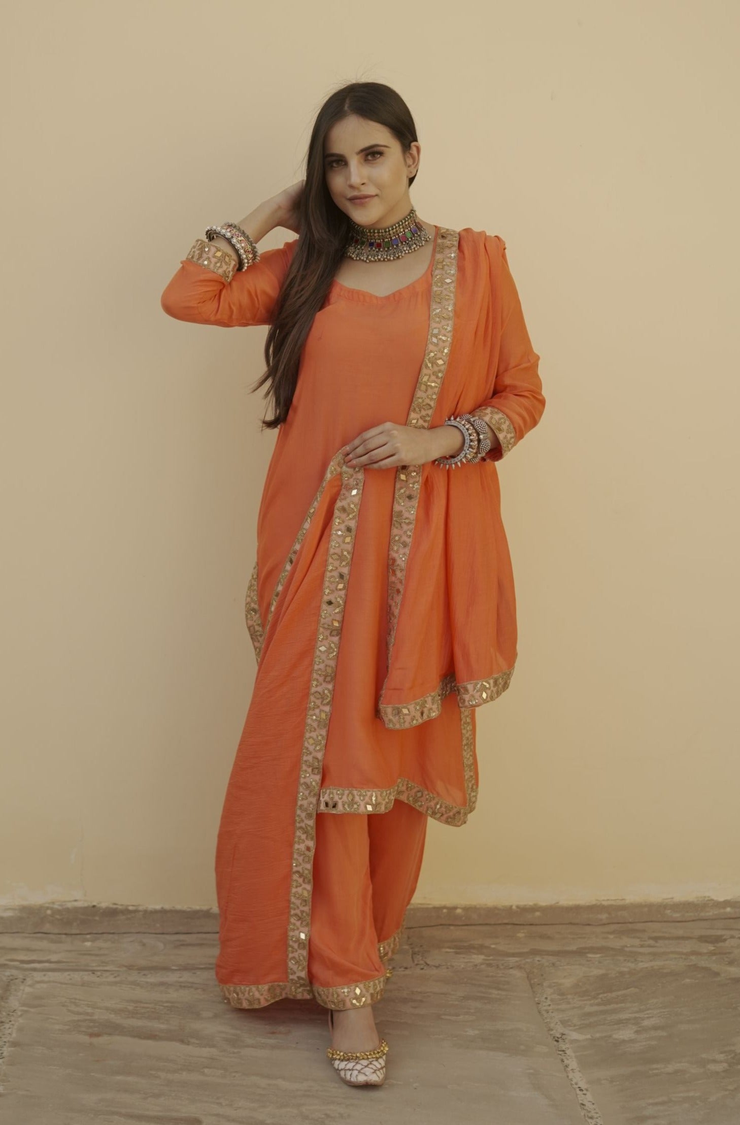 Kalista Orange Set Gulabo Jaipur