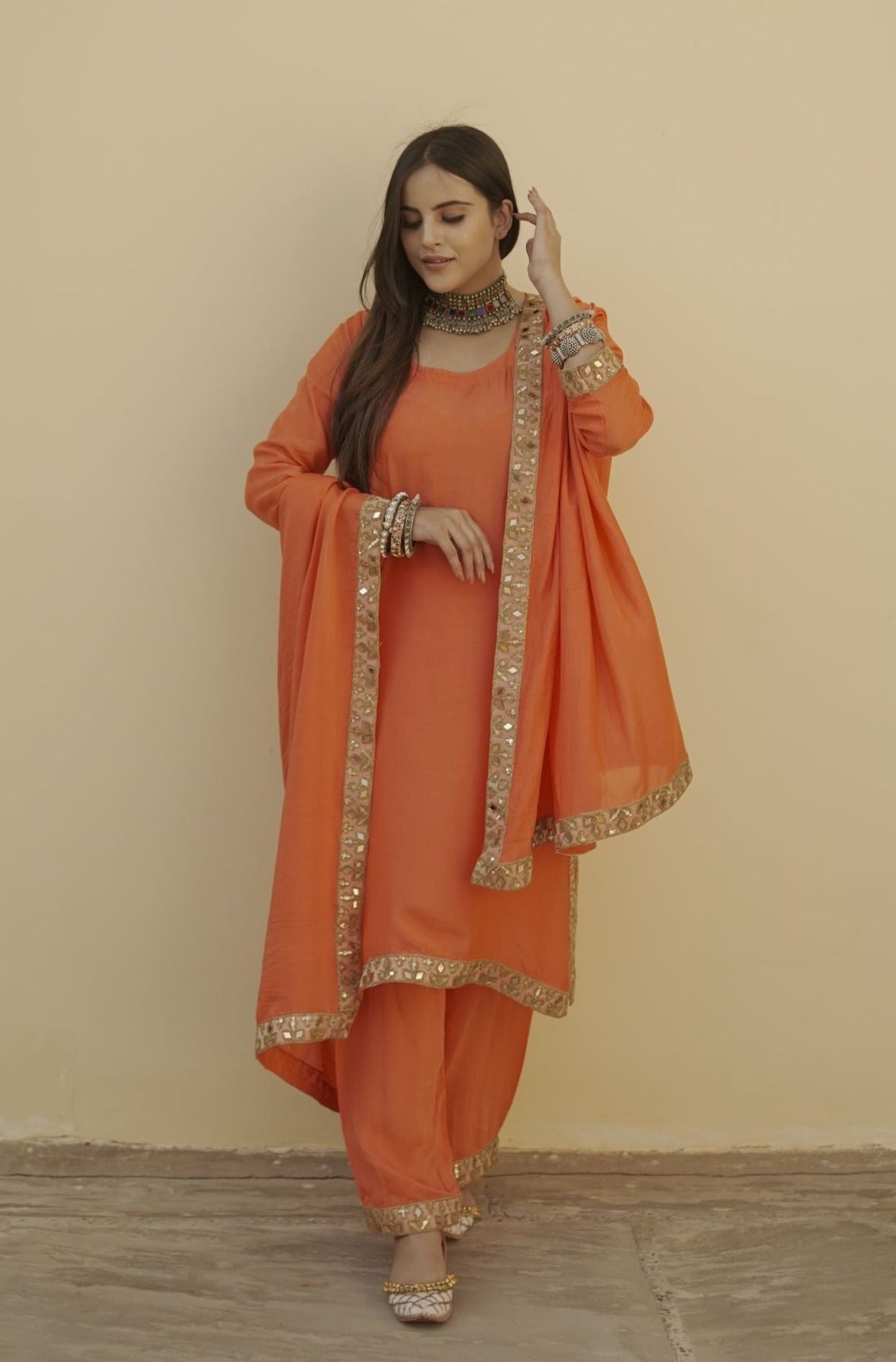 Kalista Orange Set Gulabo Jaipur