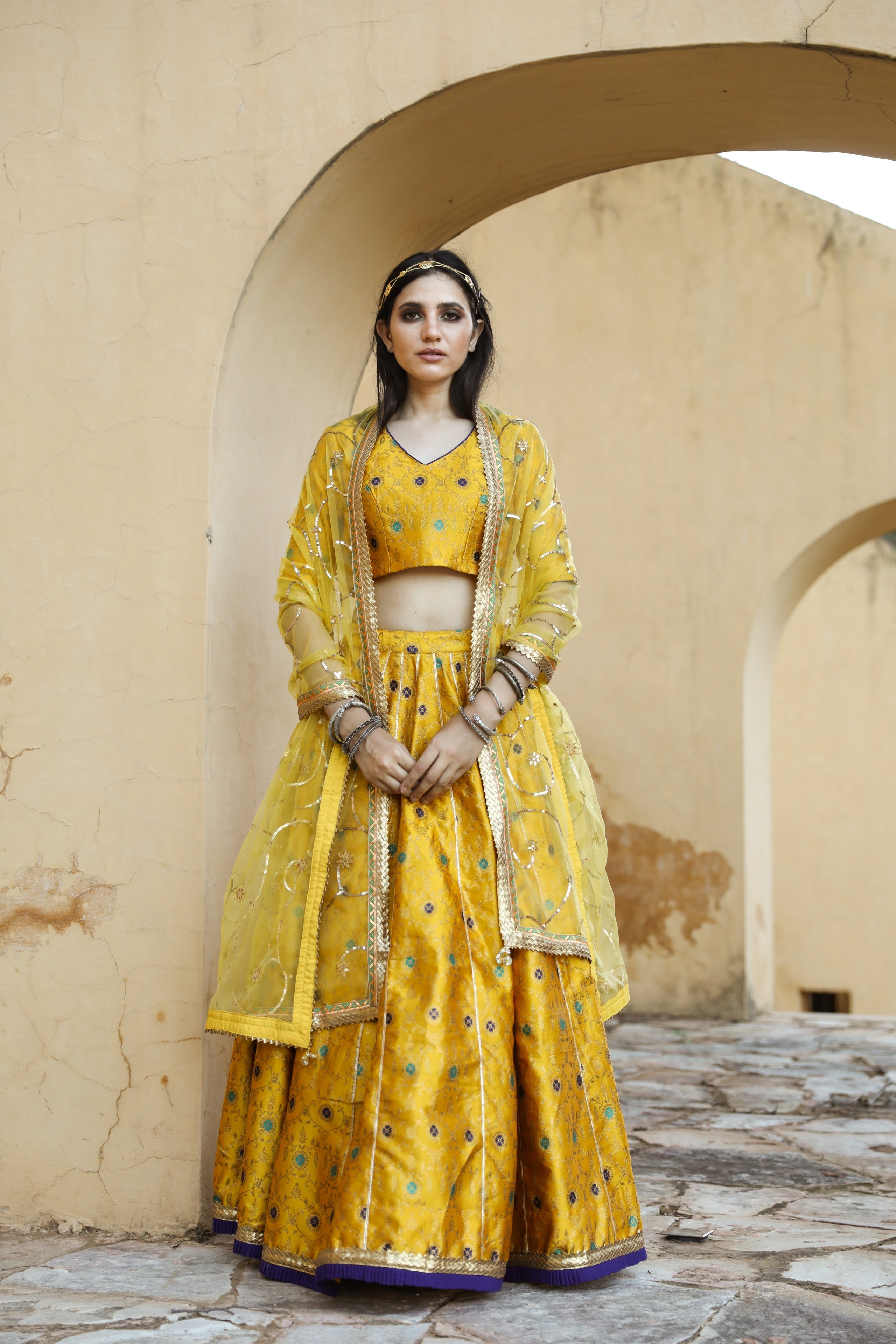 Kashika Kapoor In Aisha Yellow Lehenga Set Gulabo Jaipur