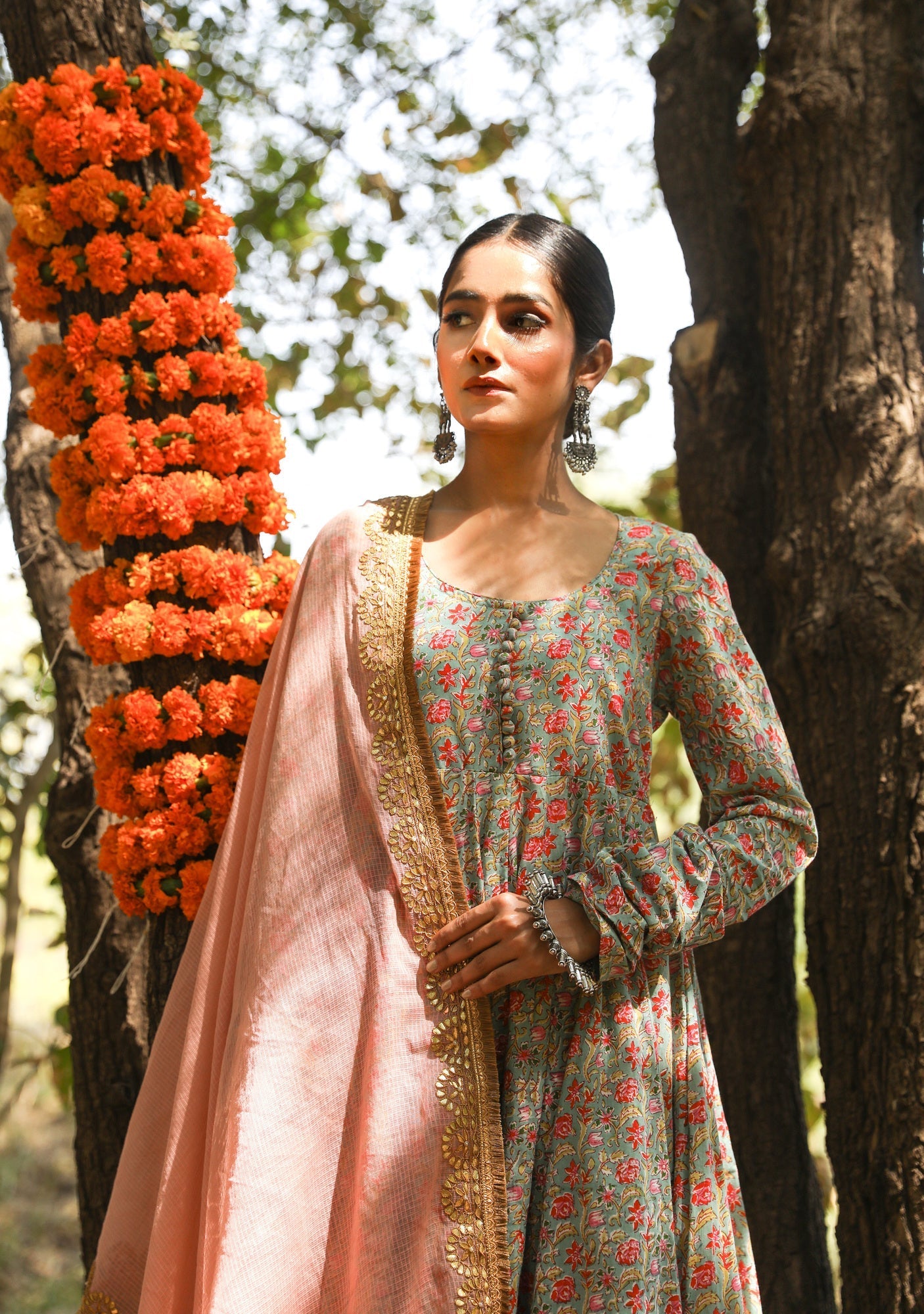 Leela Sky Anarkali Set Gulabo Jaipur