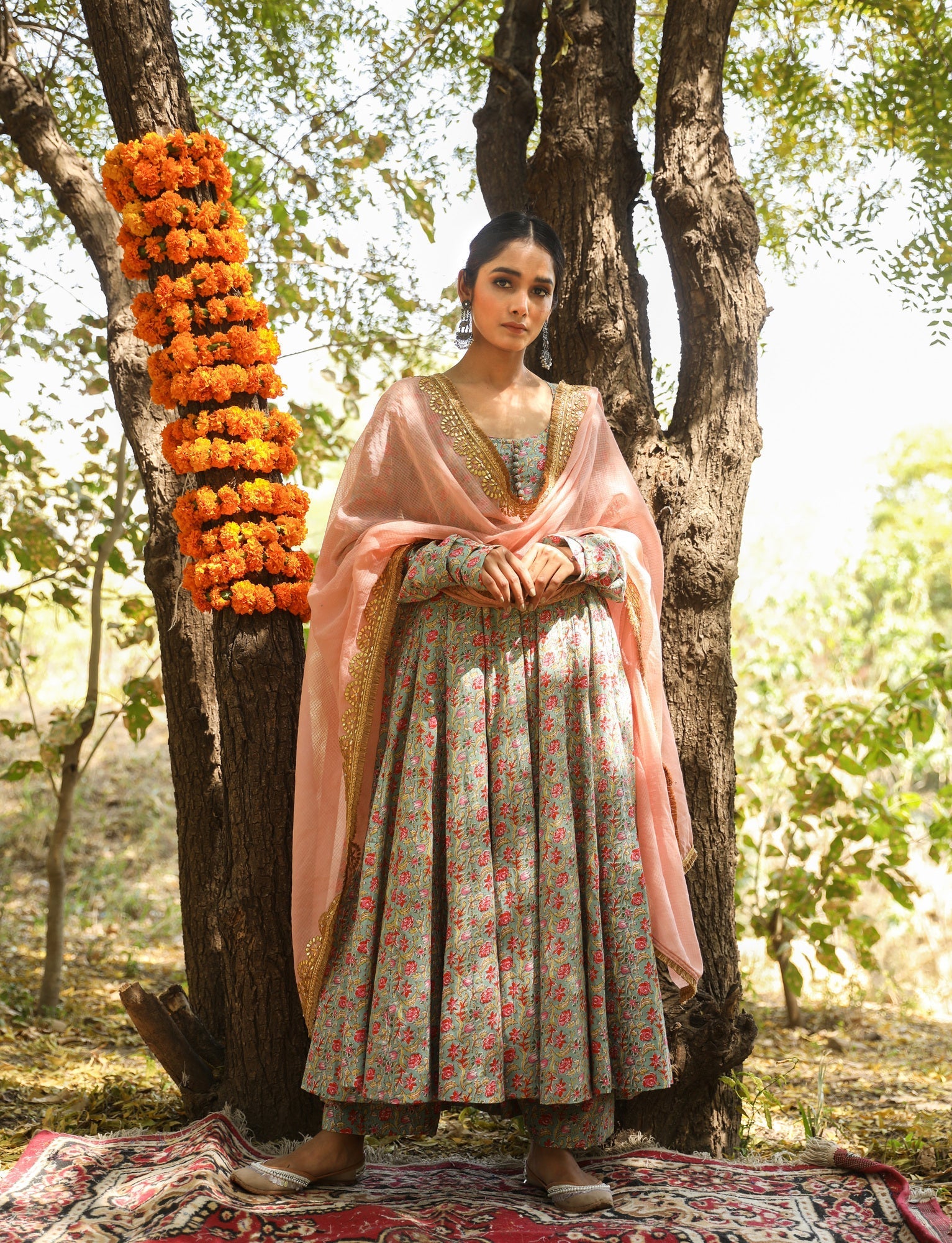 Leela Sky Anarkali Set Gulabo Jaipur