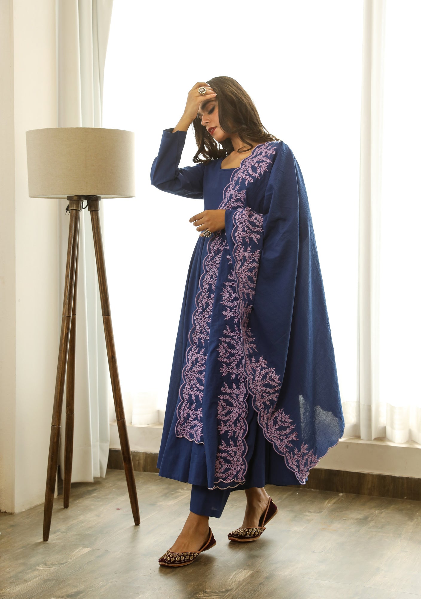 Mahnoor Blue Anarkali Set Gulabo Jaipur