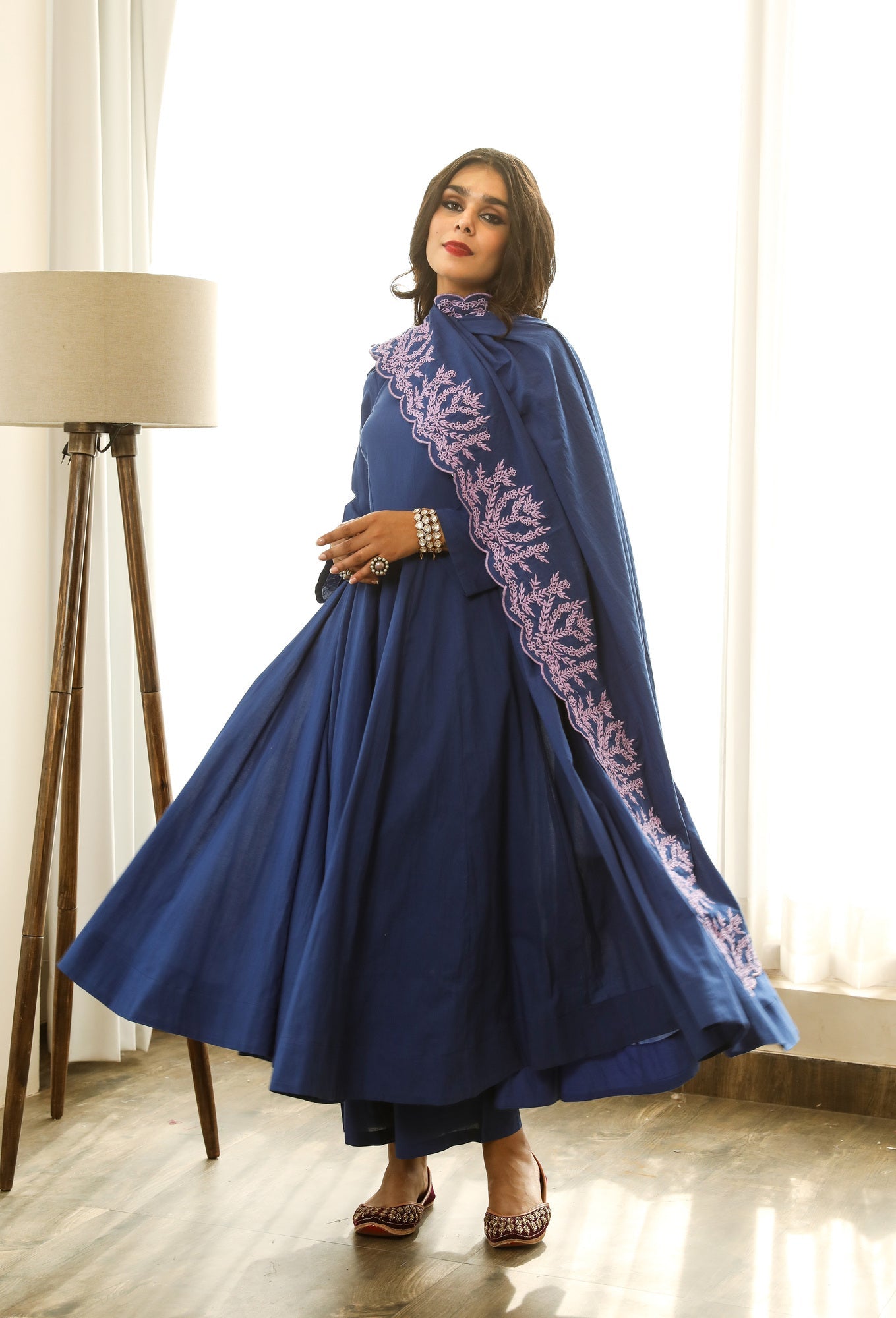 Mahnoor Blue Anarkali Set Gulabo Jaipur