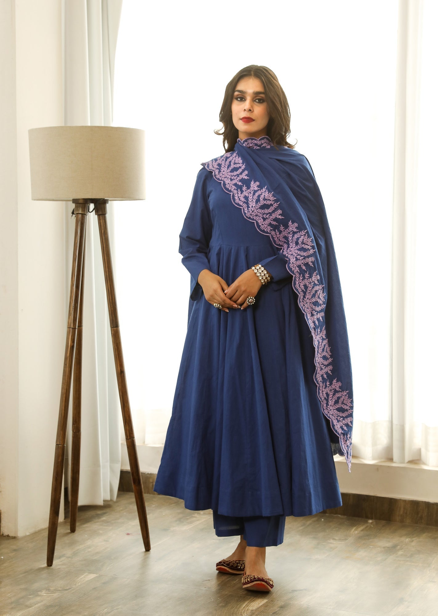 Mahnoor Blue Anarkali Set Gulabo Jaipur