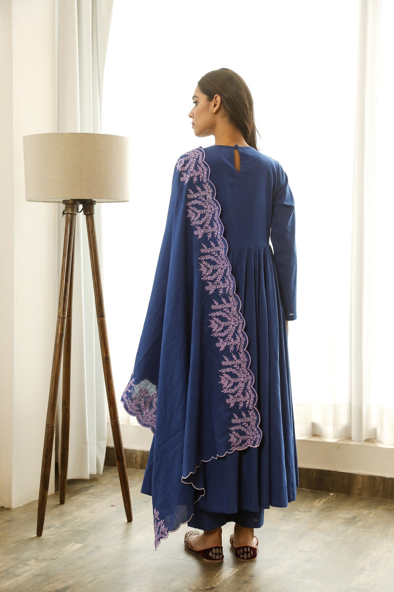 Mahnoor Blue Anarkali Set Gulabo Jaipur