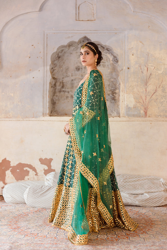 Mallika Green Gown Gulabo Jaipur