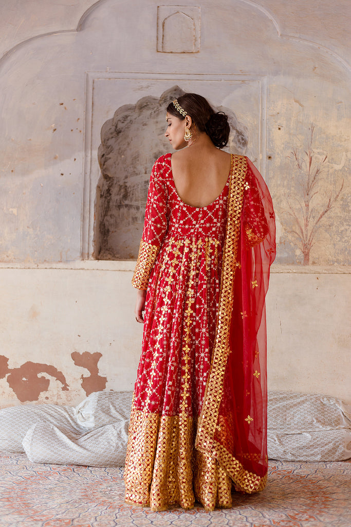 Mallika Red Gown Gulabo Jaipur