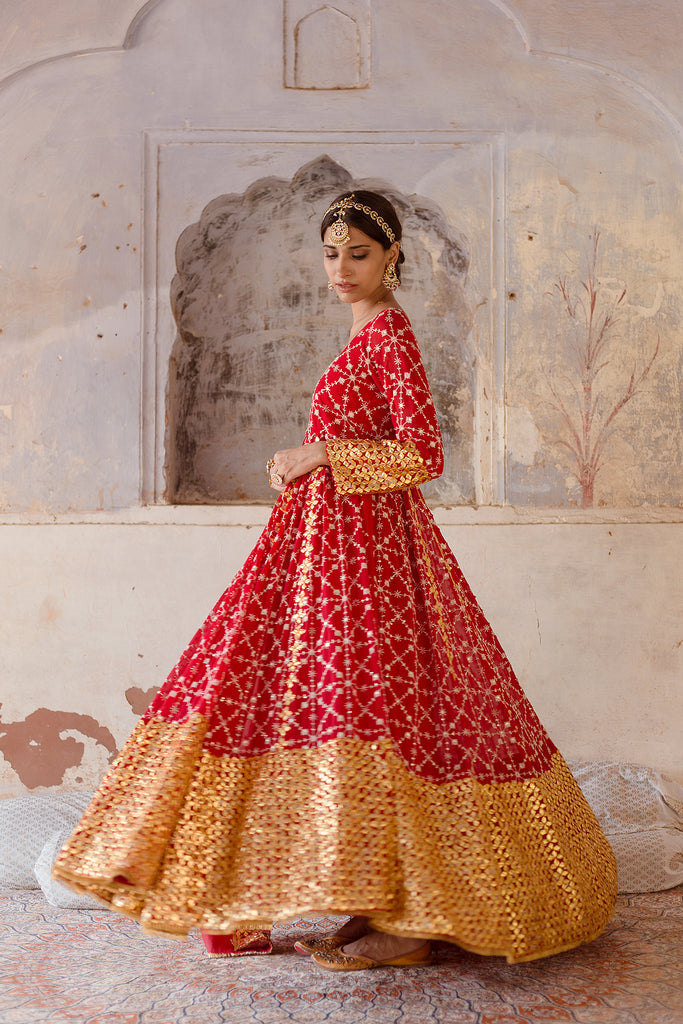 Mallika Red Gown Gulabo Jaipur