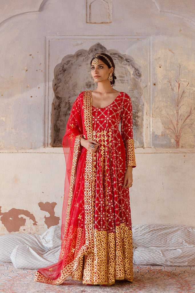 Mallika Red Gown Gulabo Jaipur