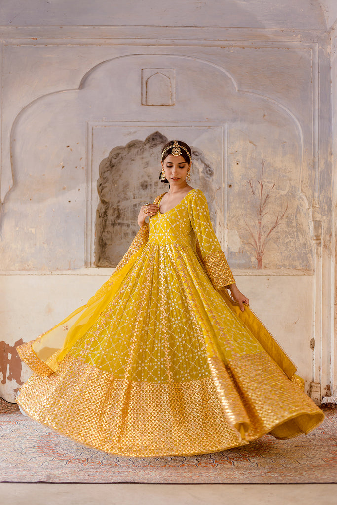 Mallika Yellow Gown Gulabo Jaipur