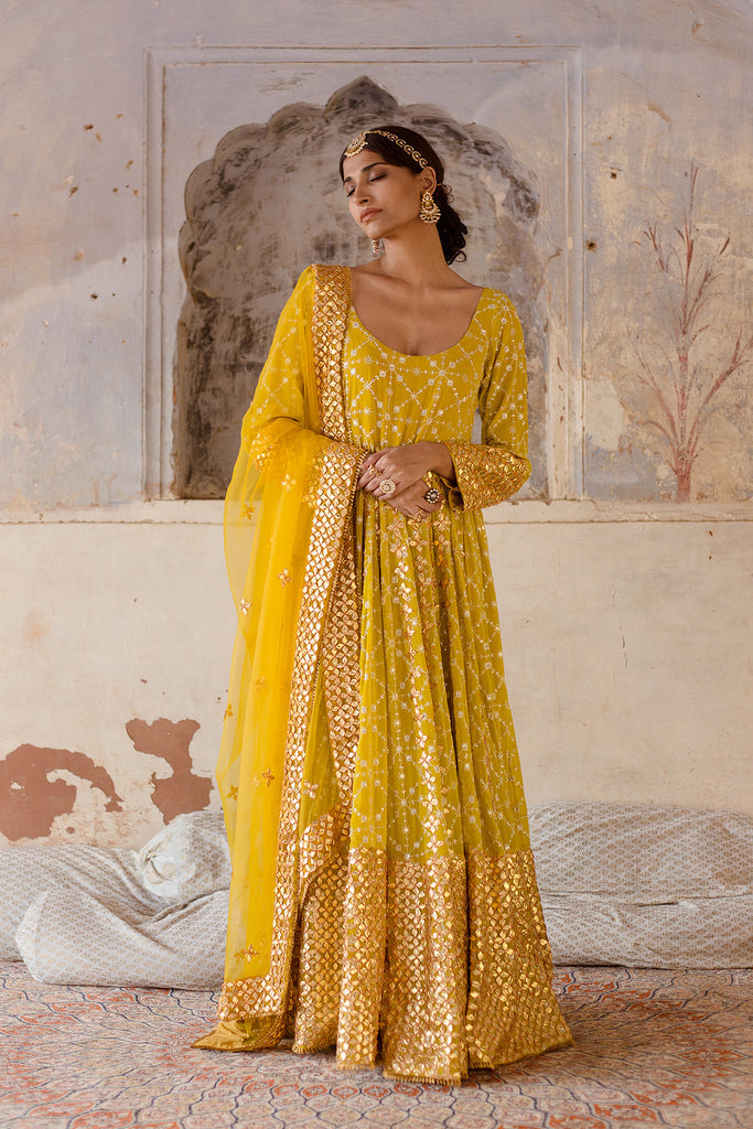 Mallika Yellow Gown Gulabo Jaipur