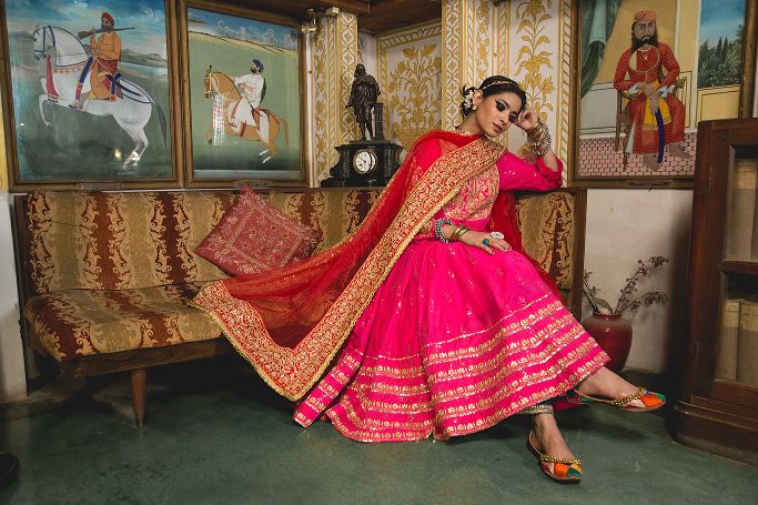 NAHAL PINK ANARKALI SET Gulabo Jaipur