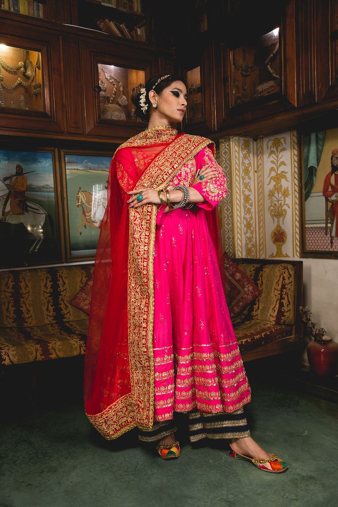 NAHAL PINK ANARKALI SET Gulabo Jaipur