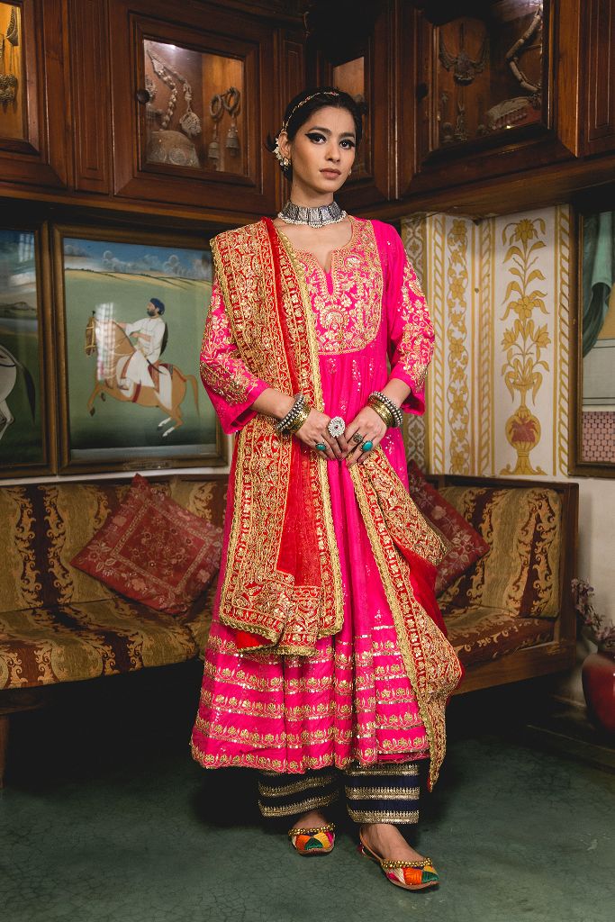 NAHAL PINK ANARKALI SET Gulabo Jaipur