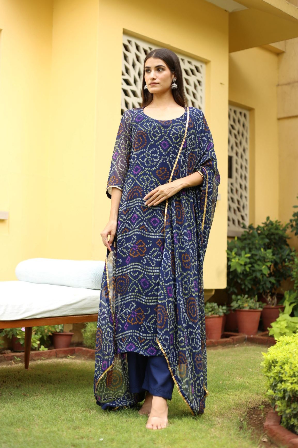 Naaz Blue Straight Set Gulabo Jaipur