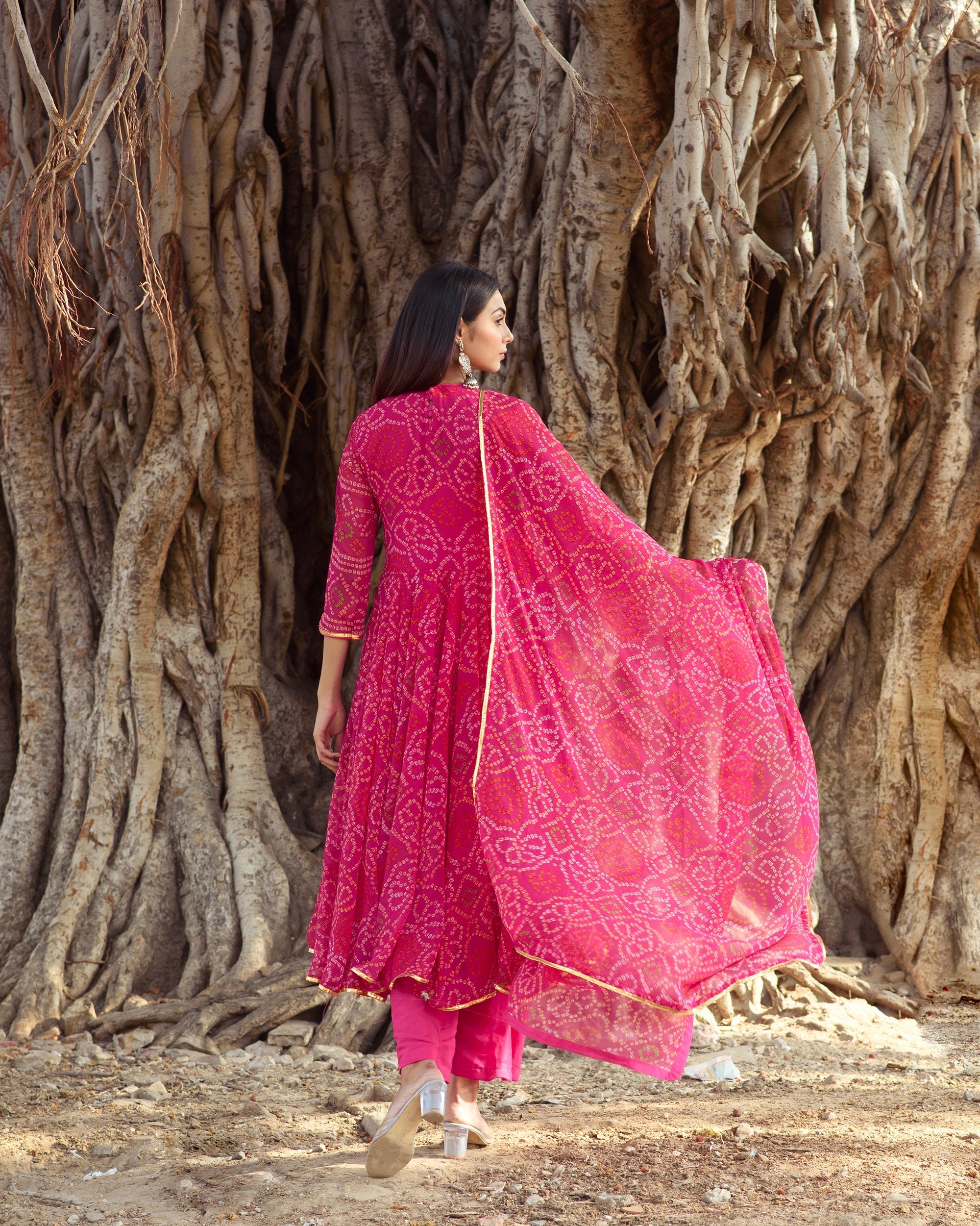 Naaz Pink Anarkali Set Gulabo Jaipur