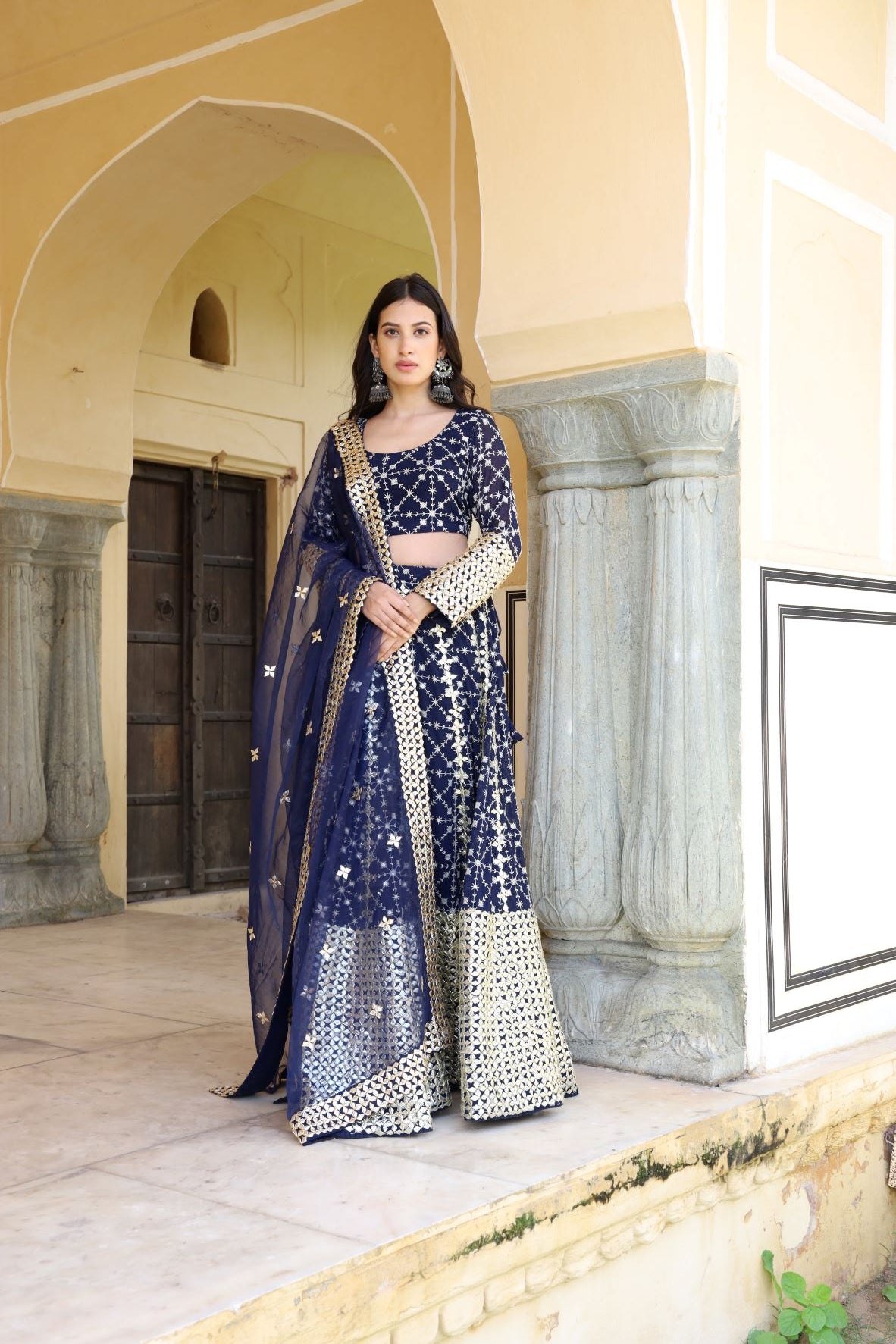 Nanda Blue Lehenga Set Gulabo Jaipur