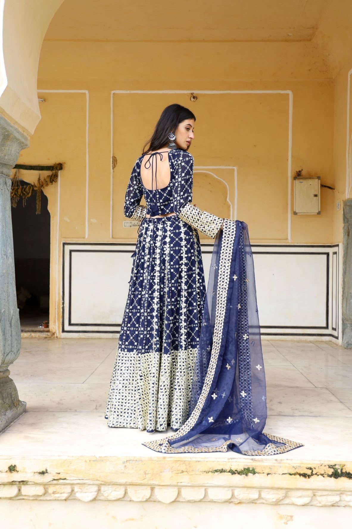 Nanda Blue Lehenga Set Gulabo Jaipur