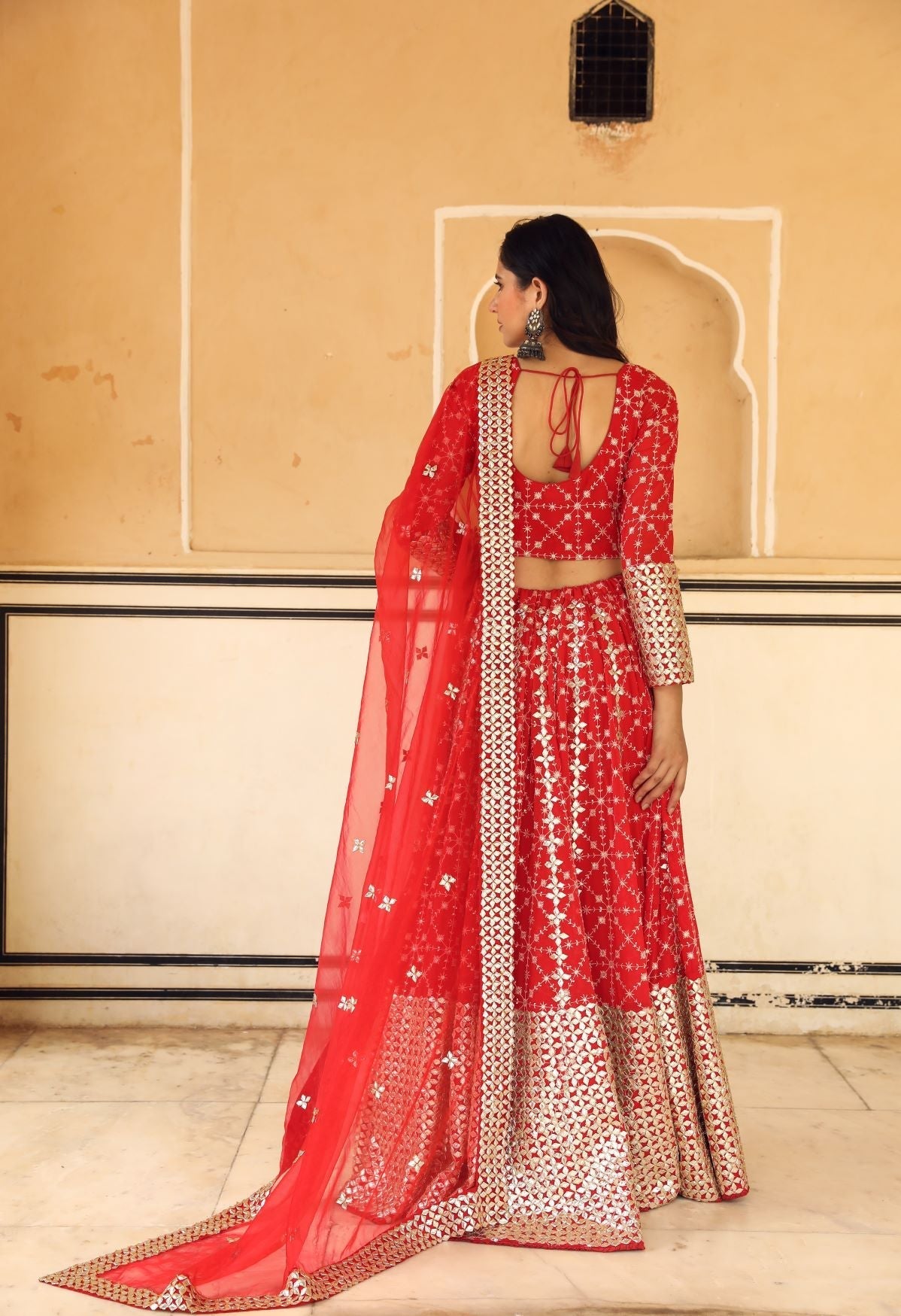 Nanda Red Lehenga Set Gulabo Jaipur