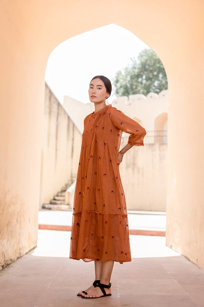 Nayn Brown Dress Gulabo Jaipur