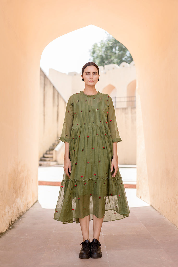 Nayn Green Dress Gulabo Jaipur