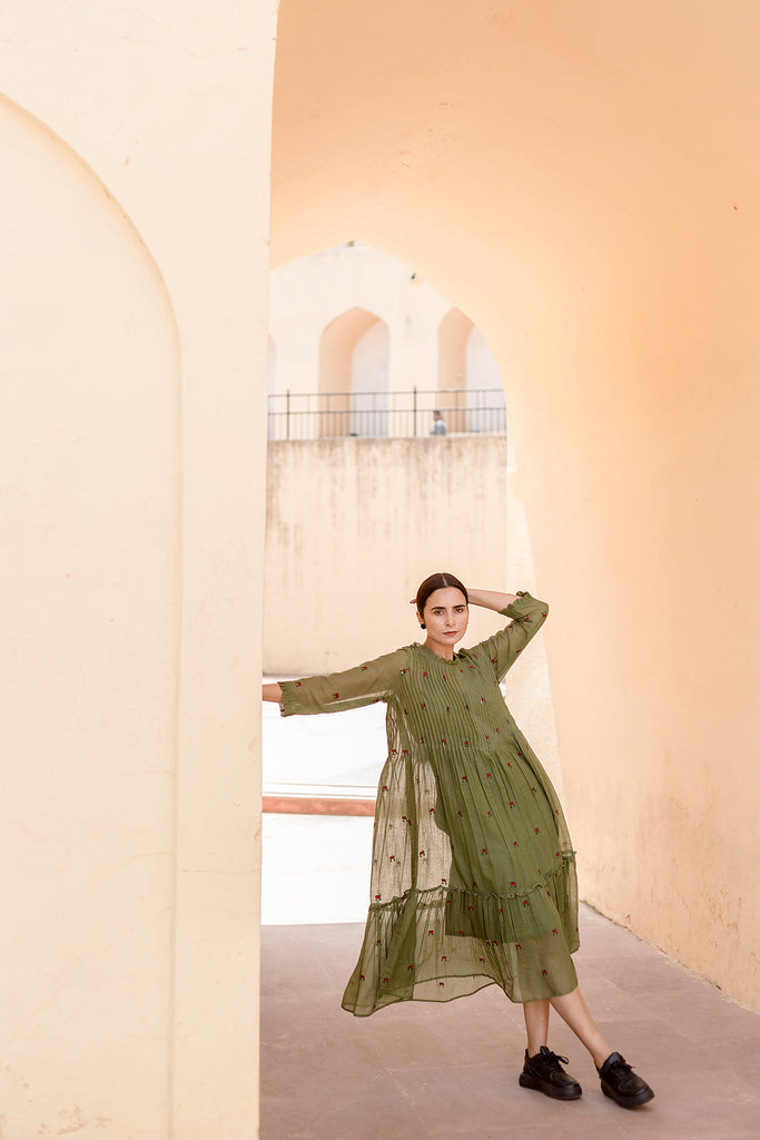 Nayn Green Dress Gulabo Jaipur