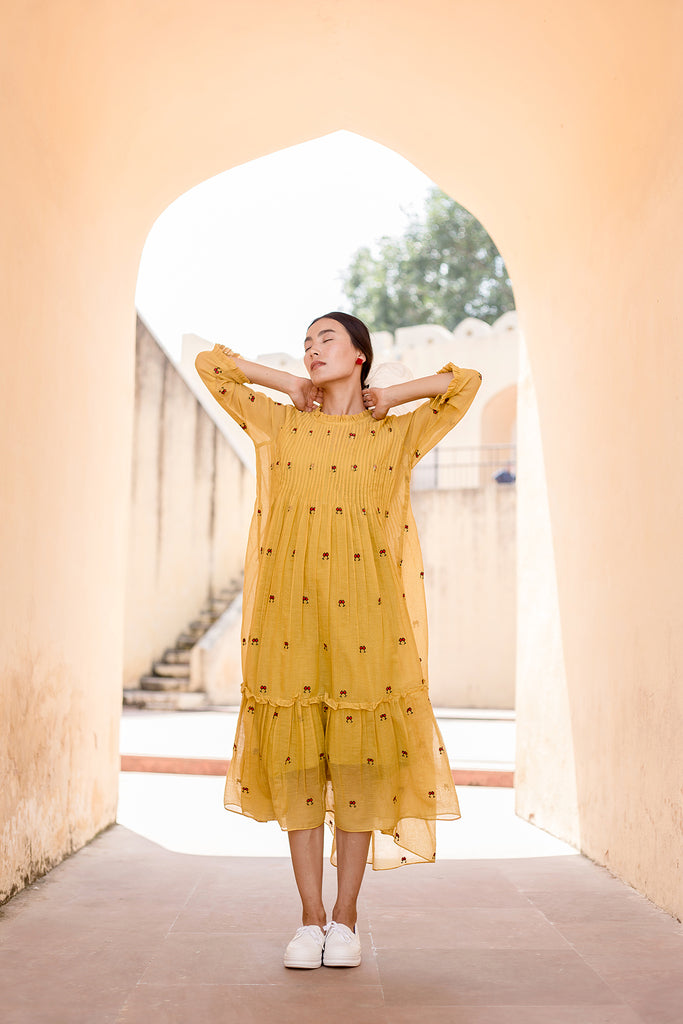 Nayn Mustard Dress Gulabo Jaipur