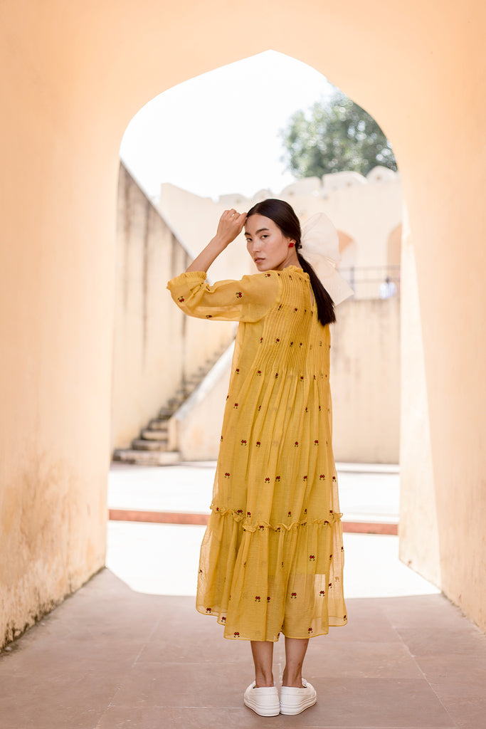 Nayn Mustard Dress Gulabo Jaipur