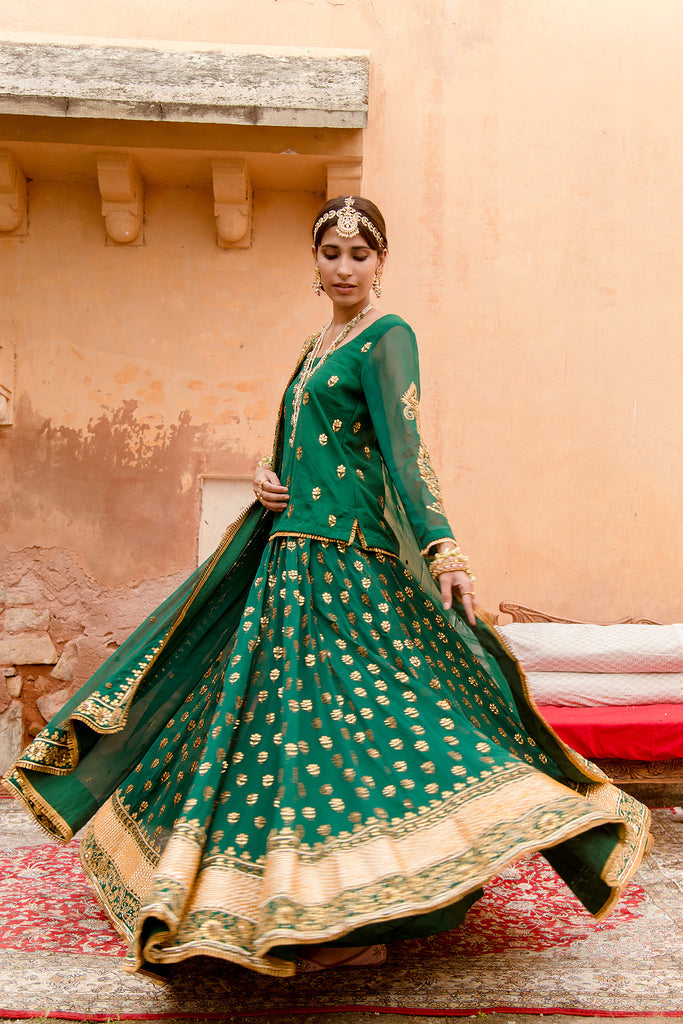 Nimrat Green Lehenga Gulabo Jaipur