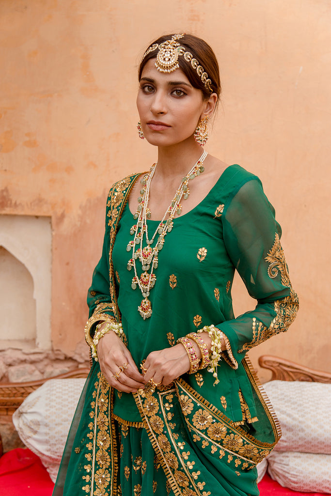 Nimrat Green Lehenga Gulabo Jaipur