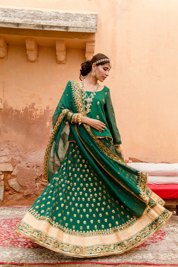 Nimrat Green Lehenga Gulabo Jaipur