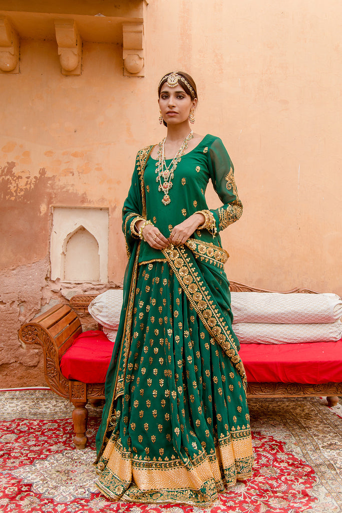 Nimrat Green Lehenga Gulabo Jaipur