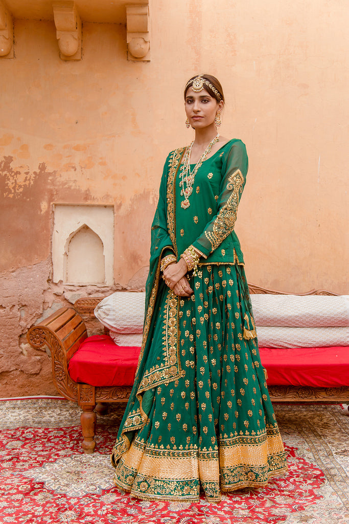 Nimrat Green Lehenga Gulabo Jaipur