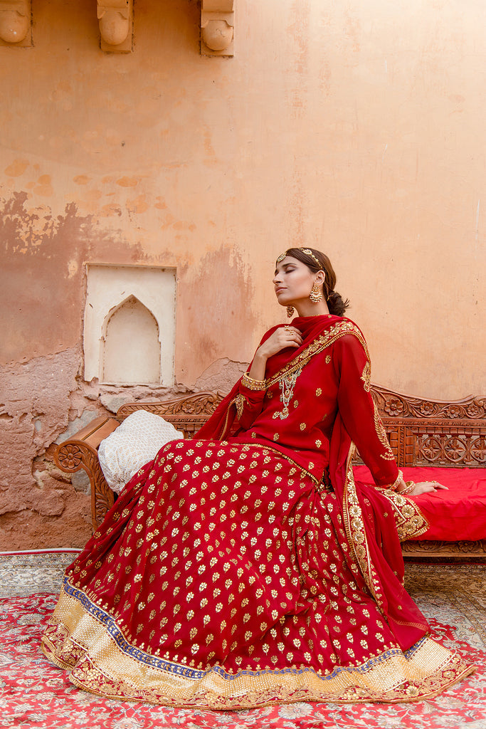 Nimrat Maroon Lehenga Gulabo Jaipur