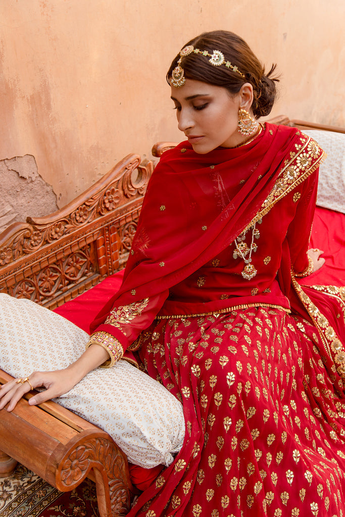 Nimrat Maroon Lehenga Gulabo Jaipur