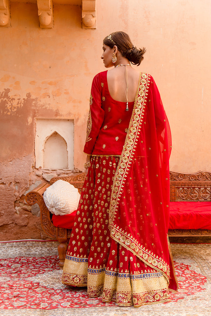 Nimrat Maroon Lehenga Gulabo Jaipur