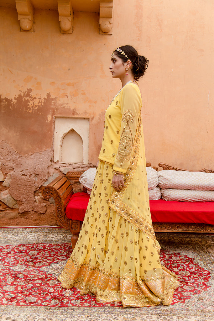 Nimrat Yellow Lehenga Gulabo Jaipur