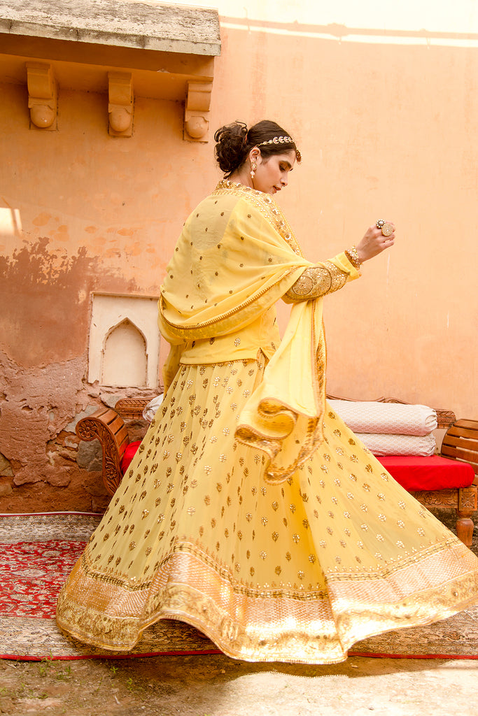 Nimrat Yellow Lehenga Gulabo Jaipur