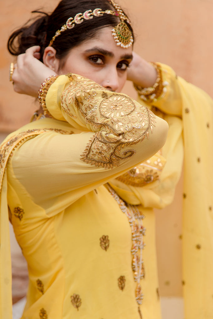 Nimrat Yellow Lehenga Gulabo Jaipur