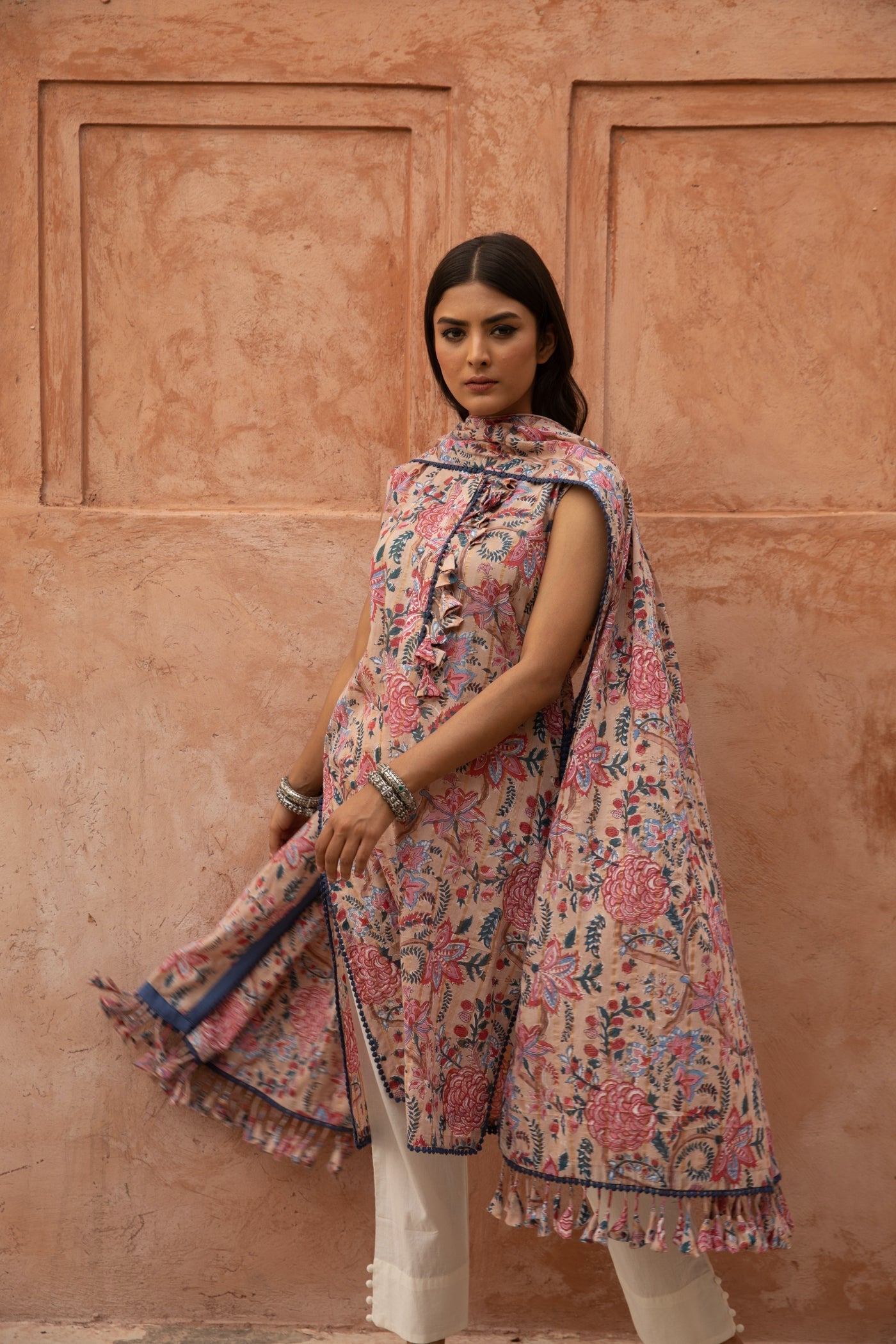 Noorani Peach Straight Set Gulabo Jaipur