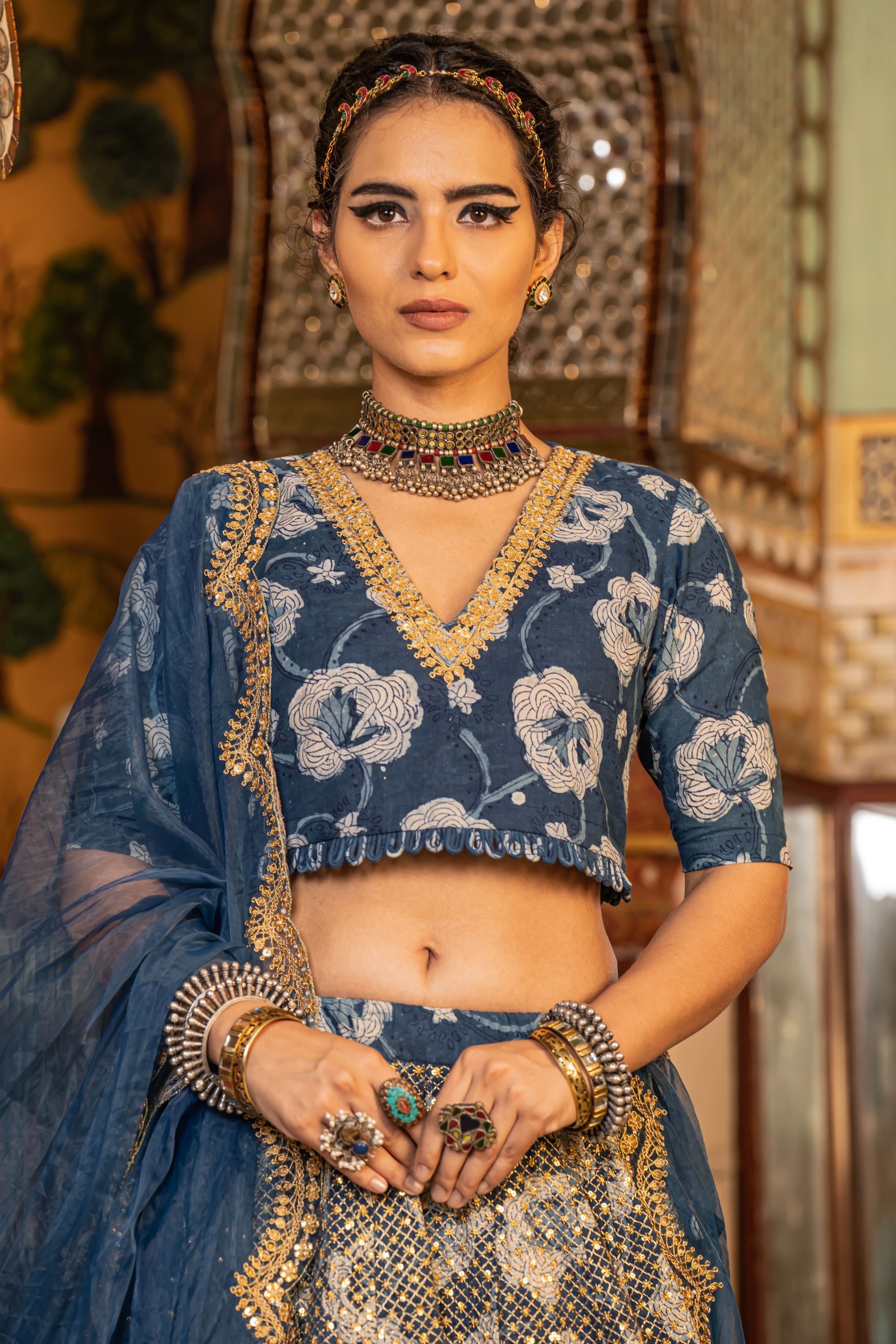 PARVEEN INDIGO LEHENGA SET Gulabo Jaipur