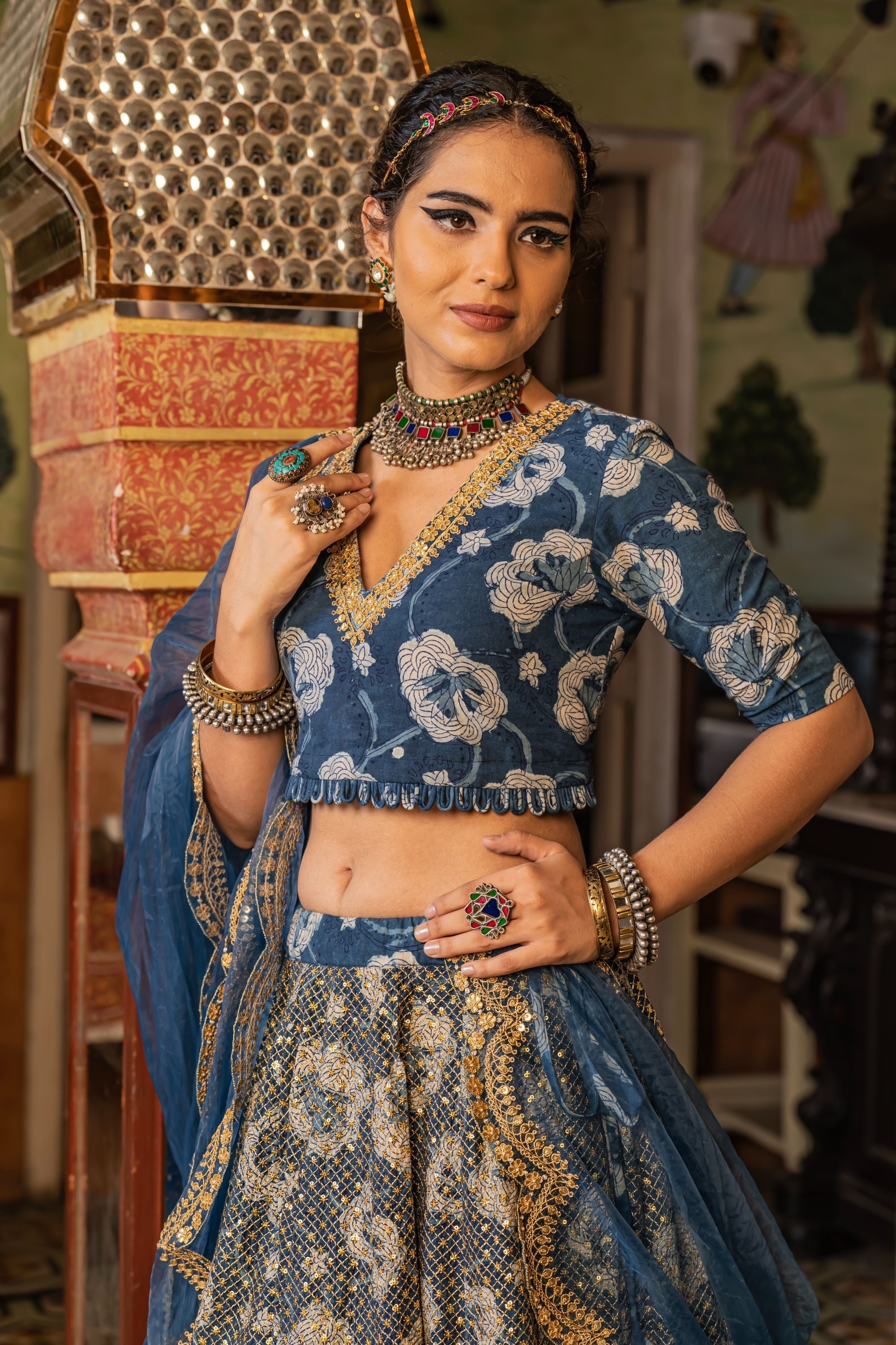 PARVEEN INDIGO LEHENGA SET Gulabo Jaipur