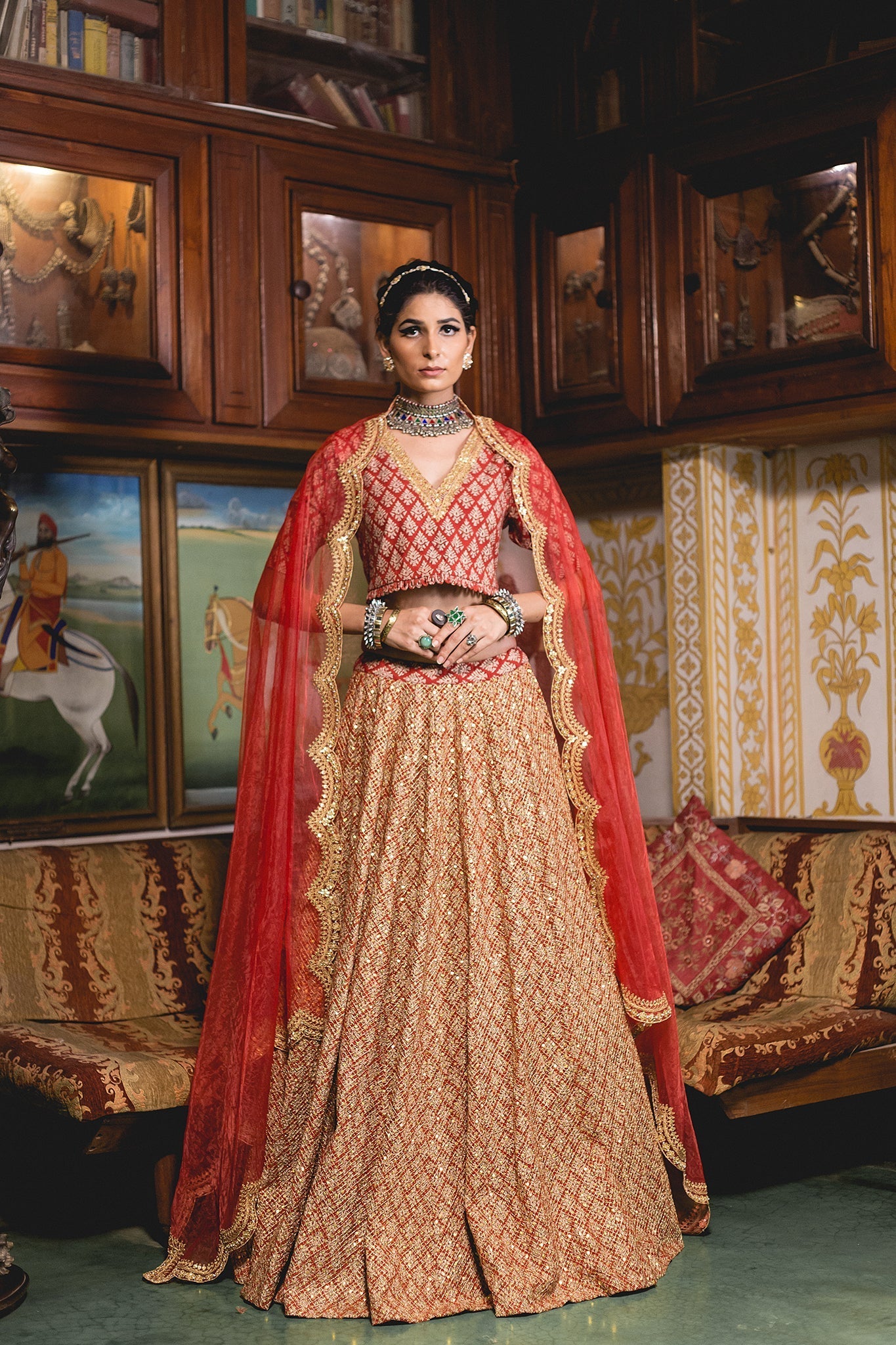 PARVEEN RED LEHENGA SET Gulabo Jaipur