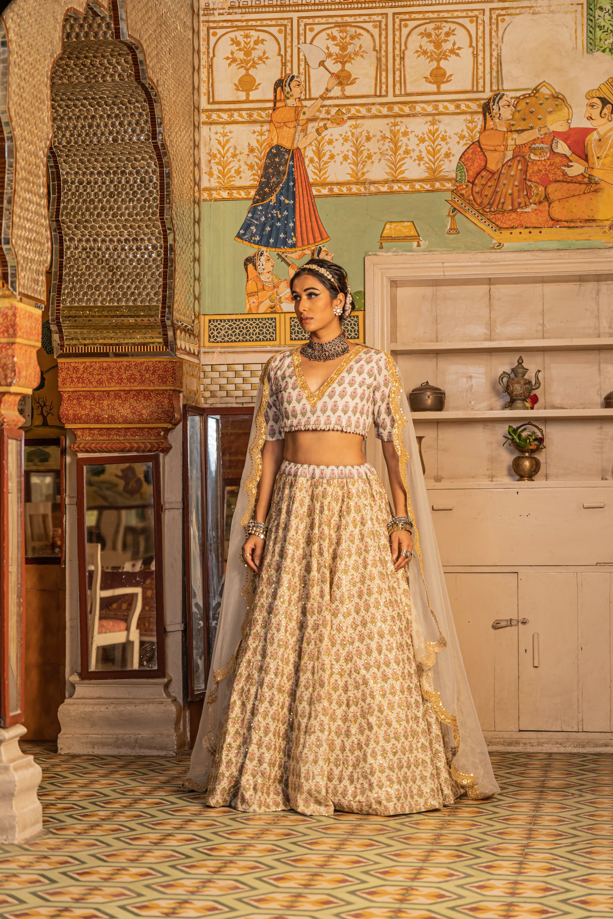 PARVEEN WHITE LEHENGA SET Gulabo Jaipur