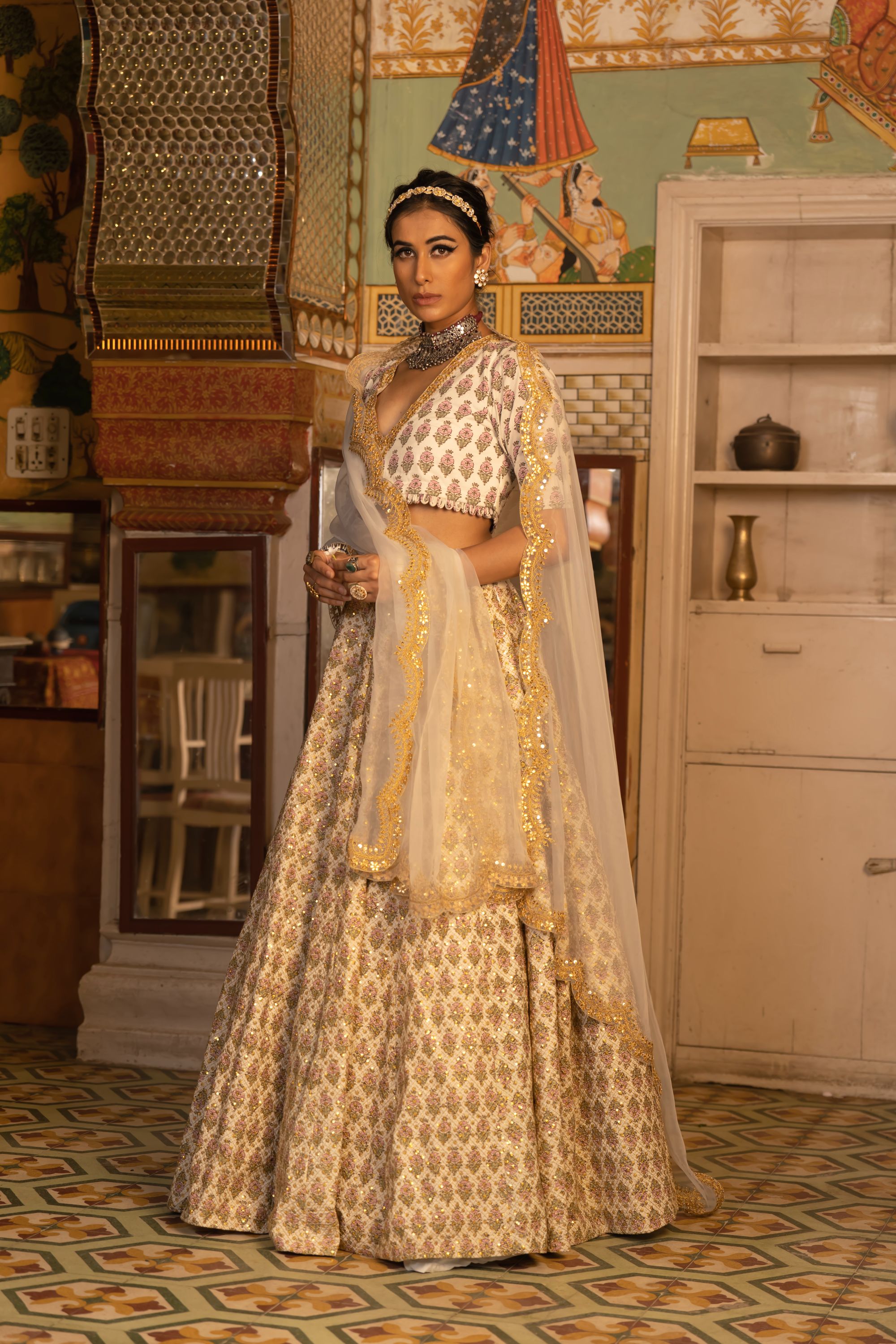 PARVEEN WHITE LEHENGA SET Gulabo Jaipur