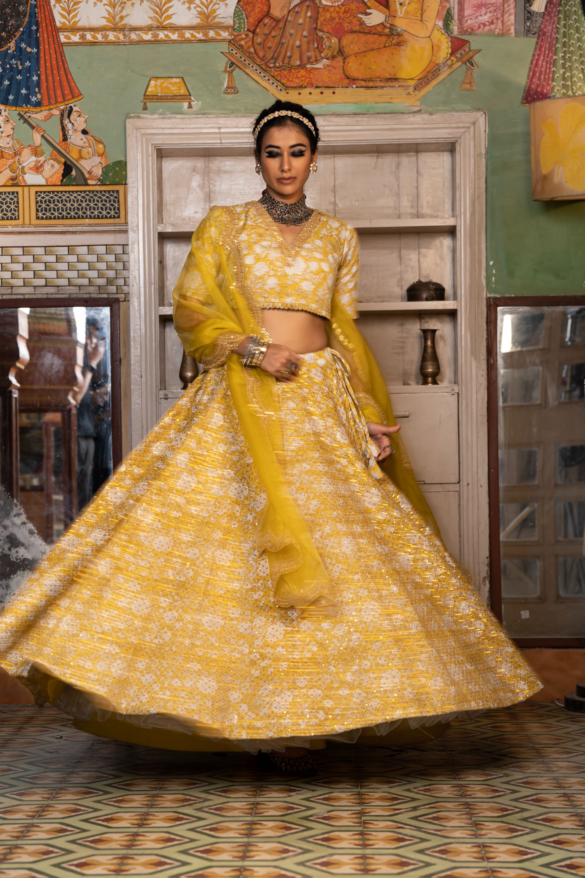 PARVEEN YELLOW LEHENGA SET Gulabo Jaipur