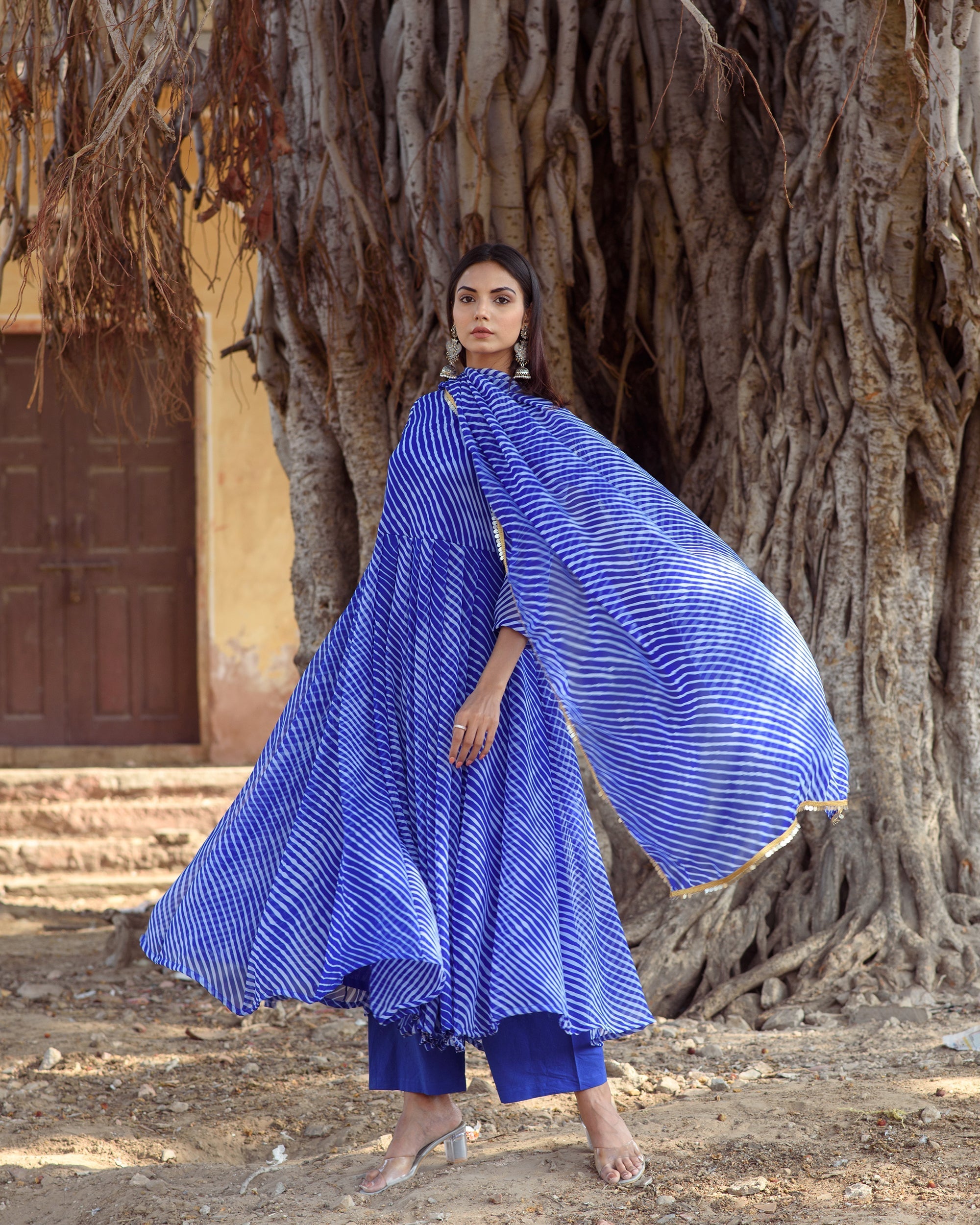 Rang Blue Anarkali Set Gulabo Jaipur