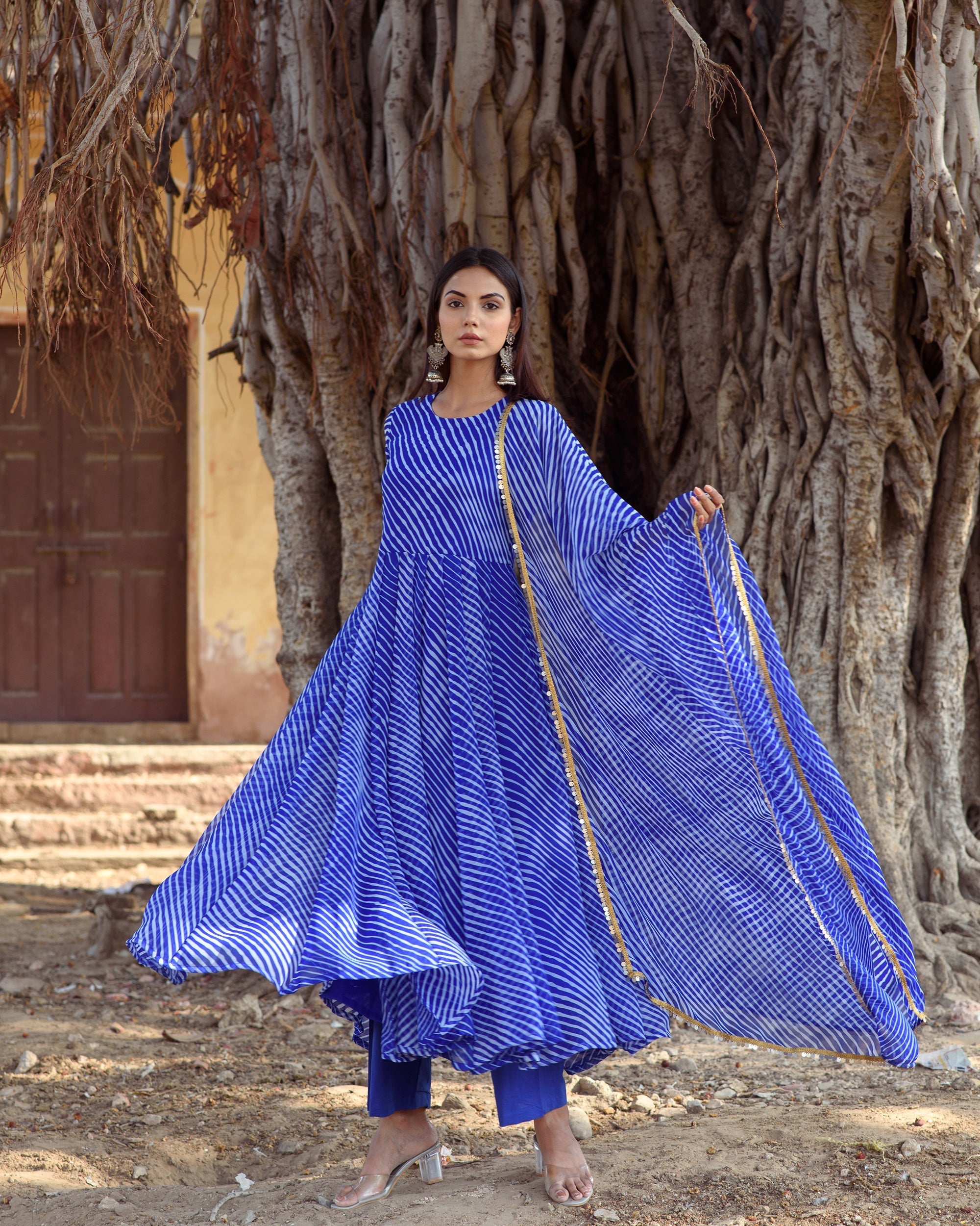 Rang Blue Anarkali Set Gulabo Jaipur