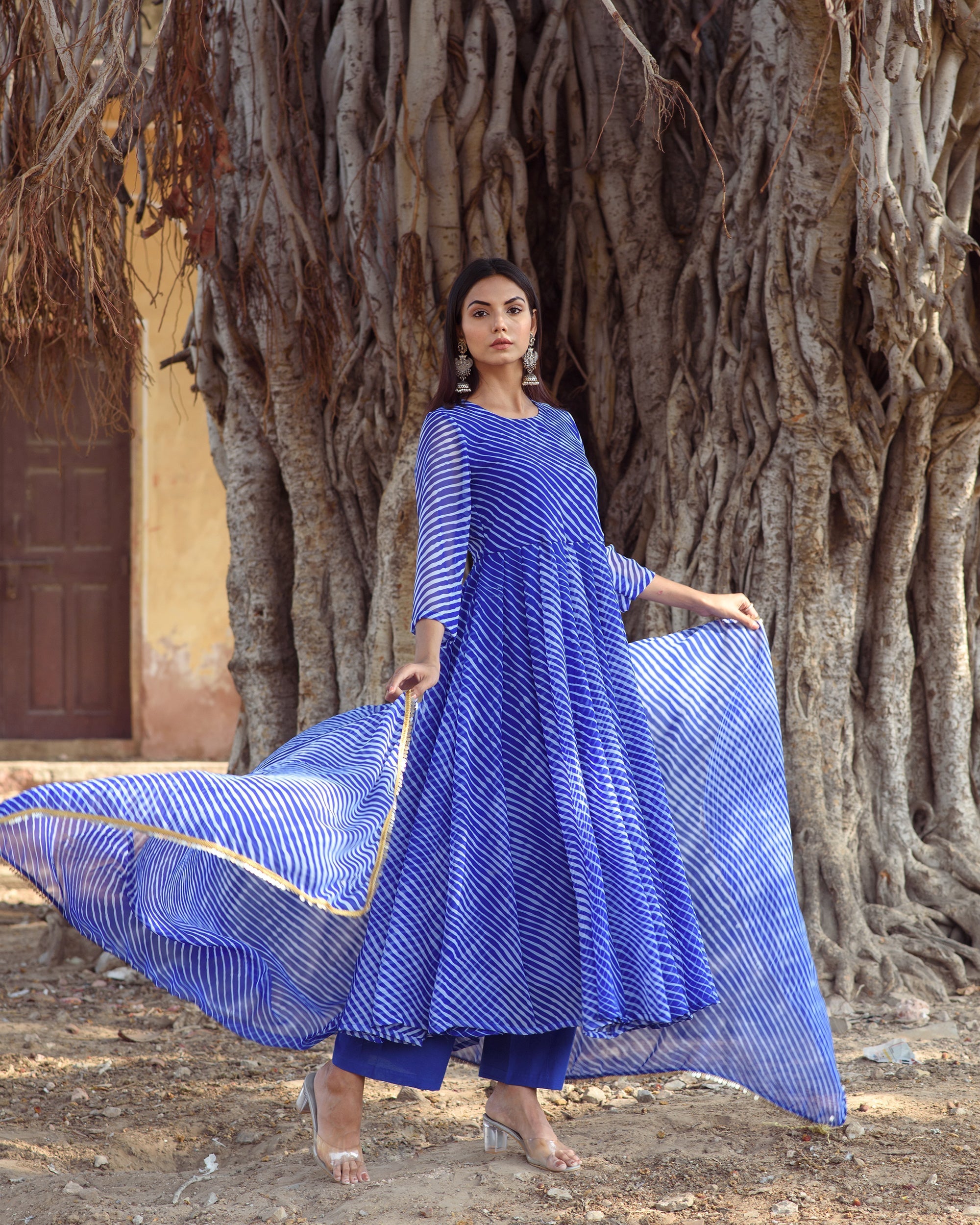 Rang Blue Anarkali Set Gulabo Jaipur