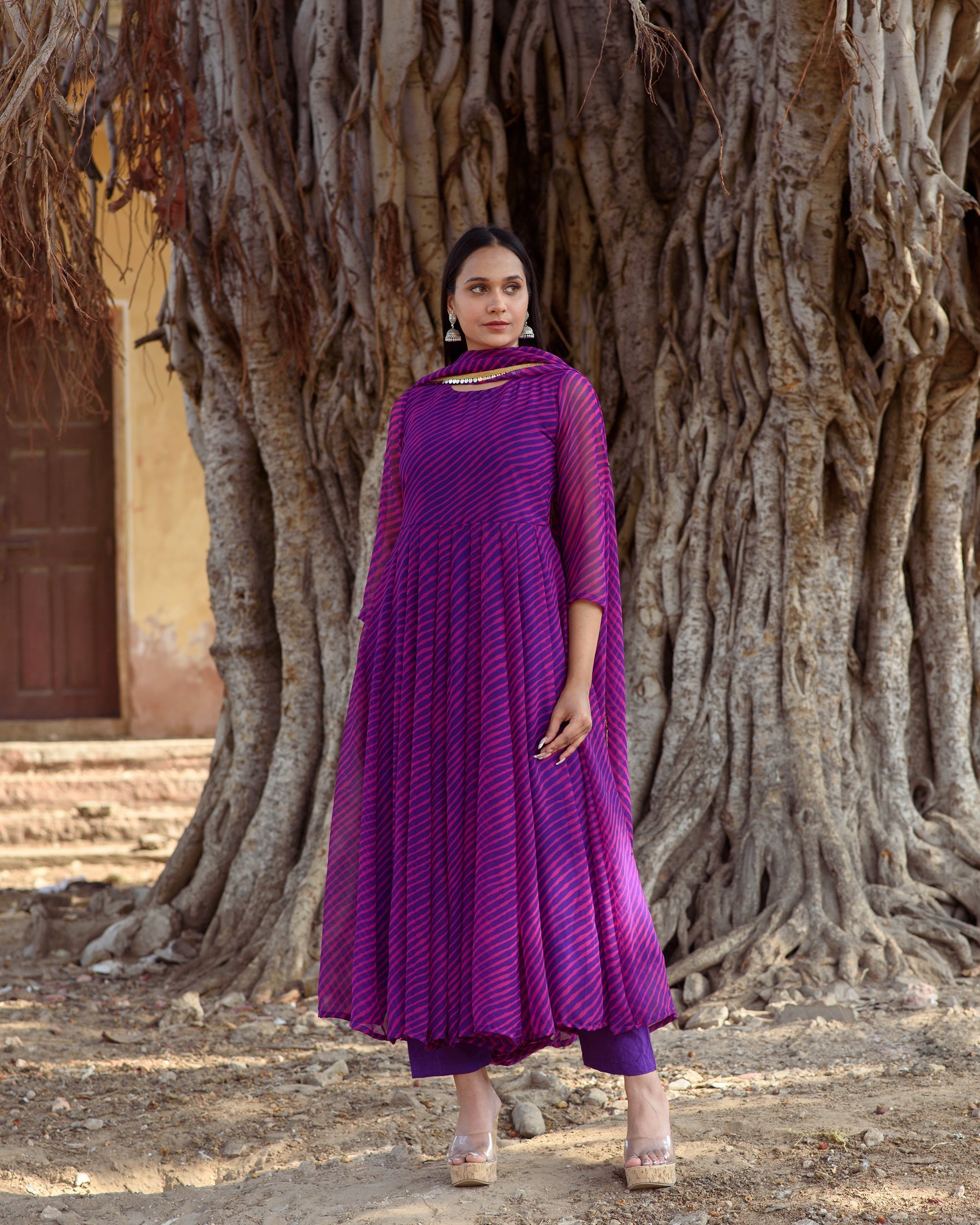 Rang Purple Anarkali Set Gulabo Jaipur